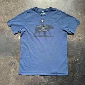 Element Blue Short Sleeve T-Shirt Bear Graphic Men’s Size XL Custom Fit Cotton